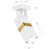 Lampa sufitowa ścienna Kinkiet 1x GU10 Spot Loft Biały + Złoty VIDAR Milagro