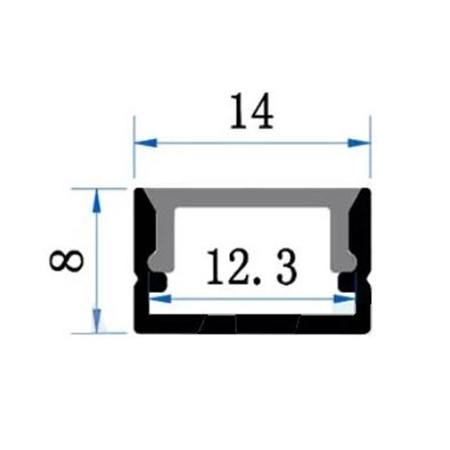 Profil Aluminiowy Anodowany do taśm LED KM35 Srebrny Natynkowy, Nawierzchniowy 1m