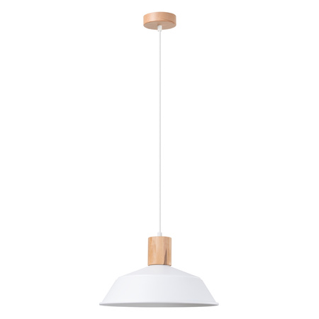 Lampa Sufitowa Wisząca Zwis E27 Okrągła Biała Skandynawska Fano Sollux