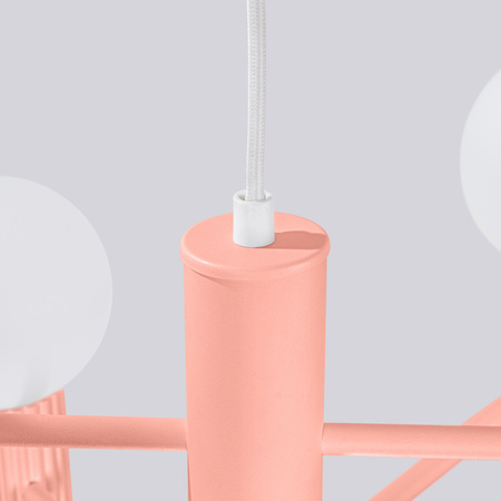 Lampa Wisząca Żyrandol 6x G9 Aluminiowa Brzoskwiniowa Halo French Sky SL.1838 Sollux