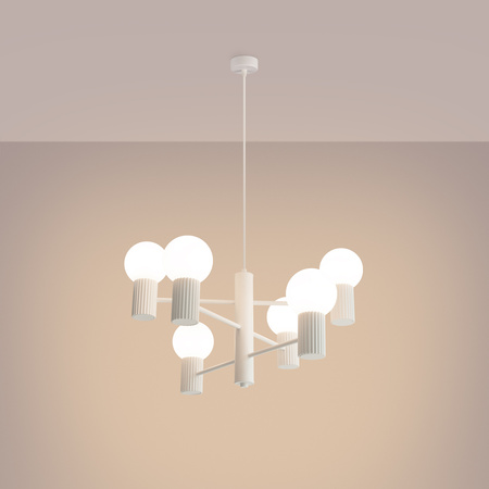 Lampa Wisząca Żyrandol 6x G9 Aluminiowa Biała Halo French Sky SL.1829 Sollux