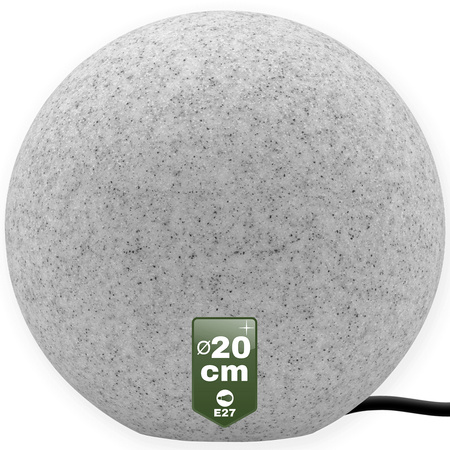 Lampa Oprawa Ogrodowa Zewnętrzna KAMIENNA KULA LED LUMIKULA 20cm E27 IP65 LUMILED