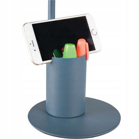 Lampka Biurkowa Stołowa Szkolna Nocna + Organizer Raibo E27 5W Niebieska KANLUX