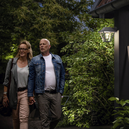 Kinkiet Ogrodowy Lampa Elewacyjna Zewnętrzna LATARNIA E27 IP44 Antracyt Alpenglow Philips