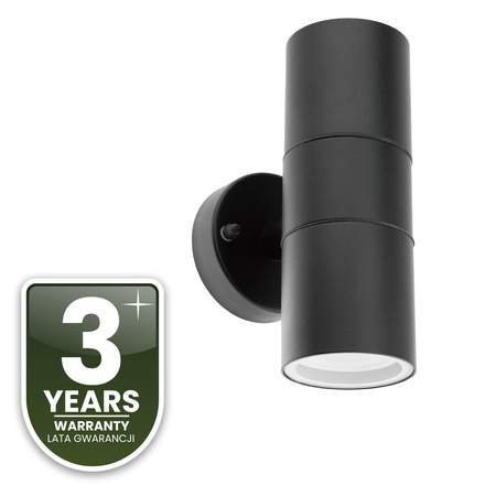 Kinkiet Ogrodowy Lampa Ścienna Elewacyjna góra dół LED GU10 IP44 ZINNIA Czarny LUMILED