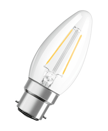 Żarówka LED B35 Świeczka B22d 2.5W = 25W 250lm 2700K Ciepła 300° Retrofit Filament CLASSIC Osram