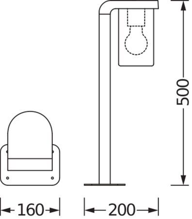 Lampa Ogrodowa Słupek Zewnętrzny Stojący E27 Szary IP44 Endura Osram