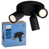 Lampa Sufitowa Reflektor Natynkowy 3x GU10 Czarna Pongee Philips
