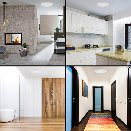 Plafon LED Lampa Sufitowa Natynkowa Pires E27 IP44 28cm Czujnik Ruchu Biała KANLUX