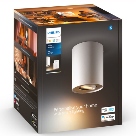 Oprawa Sufitowa Natynkowa LED Spot Pillar Biały 4.2W CCT PHILIPS HUE Bluetooth Zigbee + Przełącznik Dimmer Switch