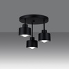 Lampa Sufitowa Plafon 3x E27 Geometryczna Czarna Nowoczesna Savar Sollux