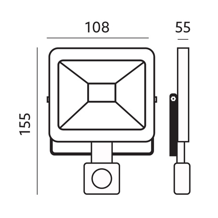 Naświetlacz LED 10W 800lm 3000K IP44 Biały z czujnikiem ruchu LED2B KOBI MHC