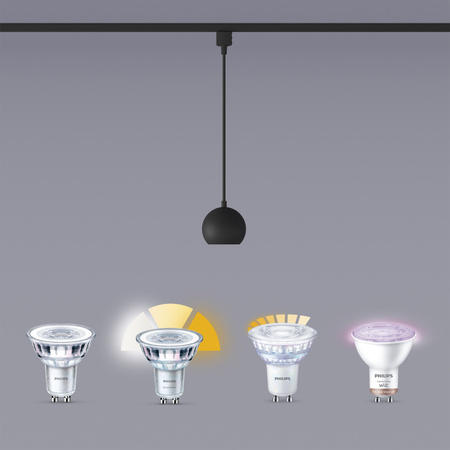 Lampa Wisząca na Szynę Oświetleniową Szynoprzewód LED GU10 Jednofazowa Czarna EasyLink Colby Philips