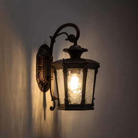 Lampa Ogrodowa Zewnętrzna Kinkiet Elewacyjny Oprawa Natynkowa E27 Miedziana Wodoodporna IP23 Klasyczna AMUR 4692 Nowodvorski