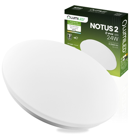 Plafon LED Lampa Sufitowa Natynkowa 24W NOTUS 2 Okrągły IP44 38 cm LUMILED
