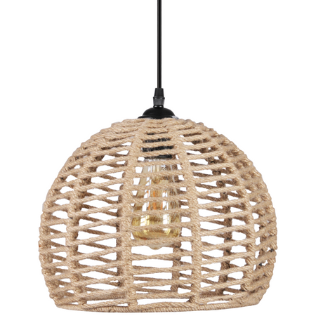 Lampa wisząca sufitowa półkula OTIS IL MIO w stylu boho stal + sznur 1x E27 GOLDLUX (Polux)