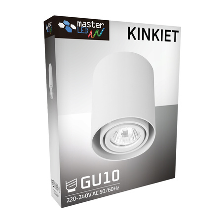 Oprawa Natynkowa Halogenowa Tuba Reflektor Spot GU10 Okrągła Ruchoma Biała Masterled