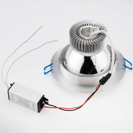 Oprawa Sufitowa 12W Podtynkowa LED DOWNLIGHT DEEP Okrągła 4000K 960lm Srebrna