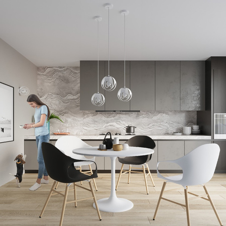 Lampa Sufitowa Wisząca Zwis E27 Kulista Biała Nowoczesna Tulos Sollux