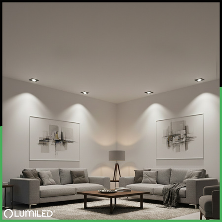 Oprawa Halogenowa Podtynkowa Lampa Sufitowa Kwadrat Ruchoma GU10 MR16 Czarna TRIAM LUMILED