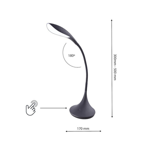 Lampka Biurkowa Stołowa LED VIPER 5,5W LED Czarna Milagro