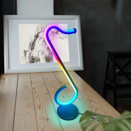 Lampka Biurkowa LED Stołowa Dekoracyjna 15W Czarna Ściemnialna Nutka Sanico Goldlux