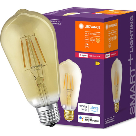 Żarówka LED E27 ST64 6W 680lm 2400K Ciepła Filament LEDVANCE SMART+ ZigBee Ściemnialna