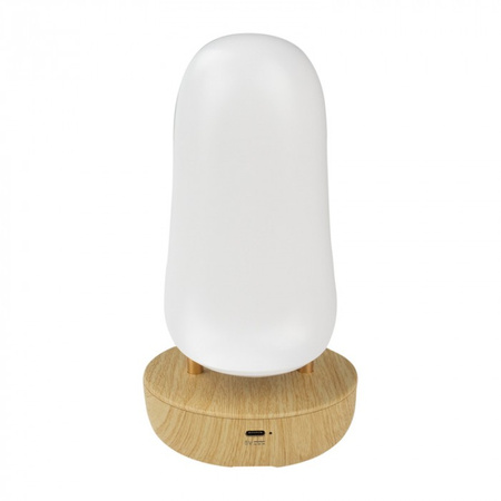 Lampka Nocna Dziecięca LED 2.7W 3000K Ciepła + Wielokolorowa RGB USB Akumulatorowa 1200mAh Biała z Głośnikiem Bluetooth TUKAN MARY'S