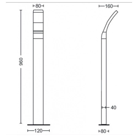 Lampa Ogrodowa Zewnętrzna SŁUPEK 96cm LED 12W 1200lm 4000K IP44 Splay Philips
