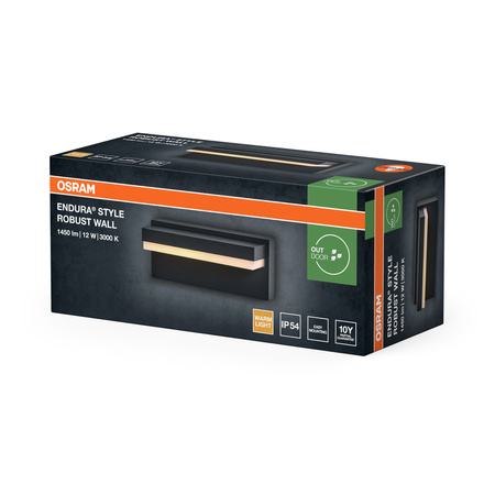 Kinkiet Ogrodowy Lampa Elewacyjna Zewnętrzna LED 12W 1000lm 3000K Ciepła Szary IP54 Endura Osram