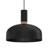 Lampa Wisząca Sufitowa MALMO Czarna Drewniana 1xE27 Milagro