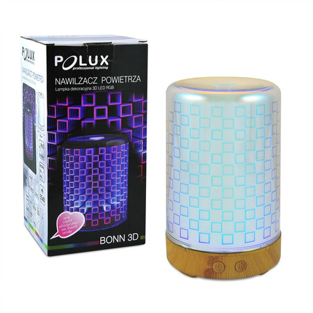 Nawilżacz powietrza / LAMPKA LED Dekoracyjna RGB BONN 3D 12W 2w1 GOLDLUX (Polux)