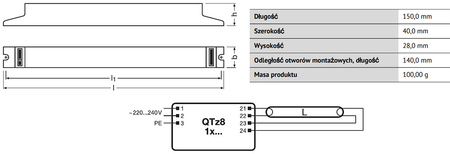 Statecznik Elektroniczny QUICKTRONIC QTZ8 1X36 220-240V OSRAM