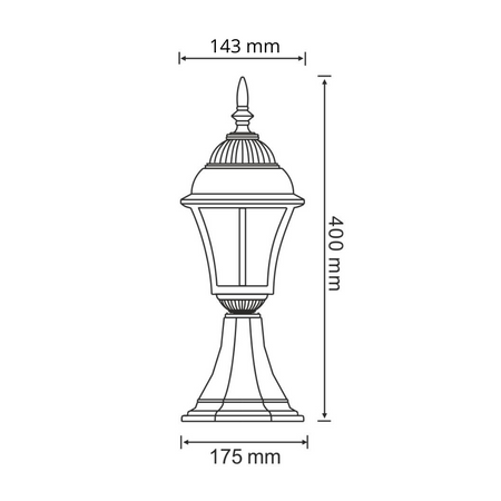 Lampa Ogrodowa Stojąca Niska LATARNIA PARIS2 E27 40cm Wiśnia - GOLDLUX (Polux)