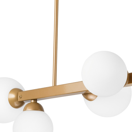 Lampa Sufitowa ASTRO 6xE27 Szklane Klosze Kule Złota LM-6.161 Lamkur