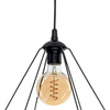 Lampa wisząca BASKET 1xE27 Geometryczny Kształt Loft Czarna Koszyk Diament MLP7214 Metal
