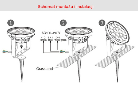 Lampa OGRODOWA LED 15W Garden Light RGB+CCT Mi-Light - FUTC03