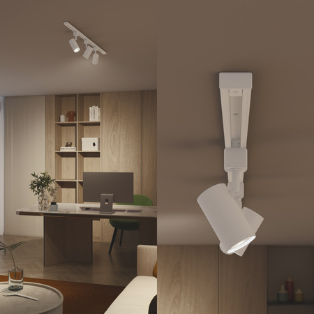 Zestaw Szynowy Lampa Sufitowa Szynoprzewód 1m + 3x Reflektor Szynowy LED GU10 Jednofazowy Biały EasyLink Zilo Philips