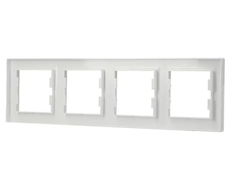 Ramka 4-krotna Pozioma Do Gniazda Poczwórna Biała Asfora