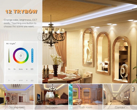 Sterownik dotykowy LED RGB+CCT 12V / 24V 10A Mi-Light NAŚCIENNY - P3