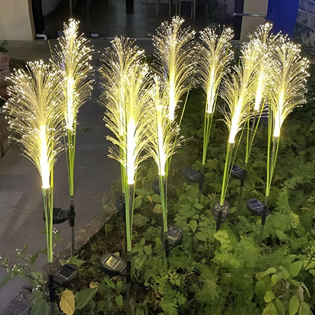 Lampa Solarna Ogrodowa LED Wbijana Stojąca Ozdobna IP44 Lampka Trawa Zewnętrzna