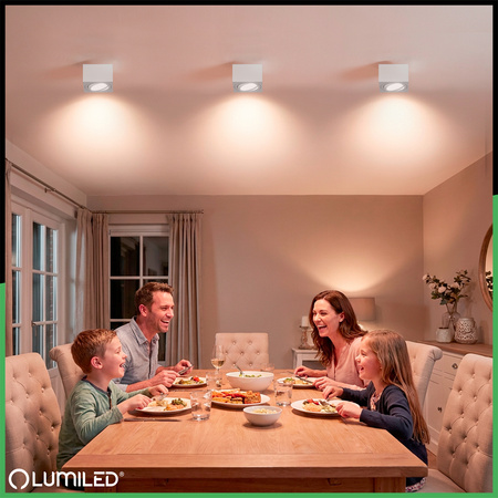 Oprawa Natynkowa HALOGENOWA Tuba Spot Ruchoma Kwadratowa Biała 50mm + Wkład LED 7W 3000K AMAT-S LUMILED