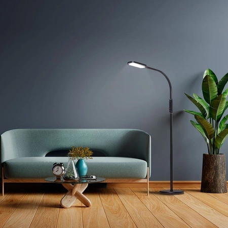 Lampa Podłogowa LED 12W 1280lm 5500K Zimna Czarna Ściemnialna TOKYO Videx