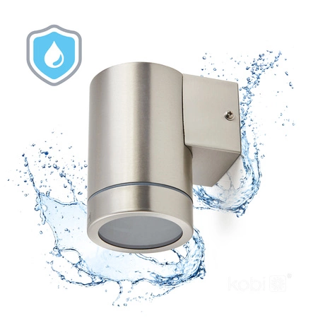 Lampa Ogrodowa Kinkiet Elewacyjny Zewnętrzny GU10 IP44 Chrom Quazar Kobi