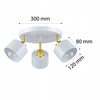 Lampa Sufitowa Spot Tuba Reflektor Oprawa Halogenowa 3x E27 Ruchomy Biały Złoty Elza Masterled