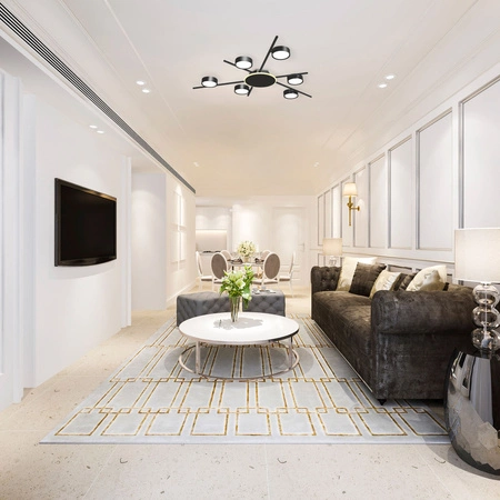 Lampa Sufitowa Żyrandol Oprawa 6x GX53 9W 830lm 2700K Ciepła Czarna Natynkowa Videx