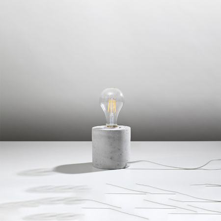 Lampa Biurkowa Stojąca Stołowa Nocna E27 Cylindryczna Szara Industrialna Salgado Sollux