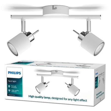 Lampa Sufitowa Reflektor Natynkowy 2x GU10 Biała Meranti Philips