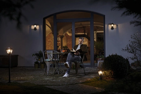 Lampa Ogrodowa Słupek Zewnętrzny Stojący E27 Czarny Złoty IP44 Endura Osram