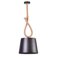 LAMPA Wisząca SUFITOWA ROPE CASE E27 Czarno-beżowa GOLDLUX (Polux)